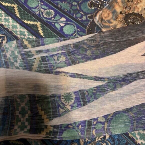 Whimsigoth Top 1X  Retro Asymmetrical Sleeves Studded Hippie 70’s byAvenida Axal - Picture 9 of 13